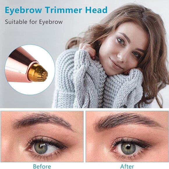 Facial Hair Remover for Women,Nose Hair Trimmer Rechargeable 2-1 Eyebrow Razor P - Picture 4 of 6